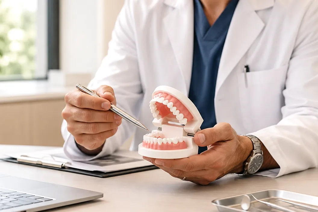 Patient smiling after completing full mouth dental implant treatment