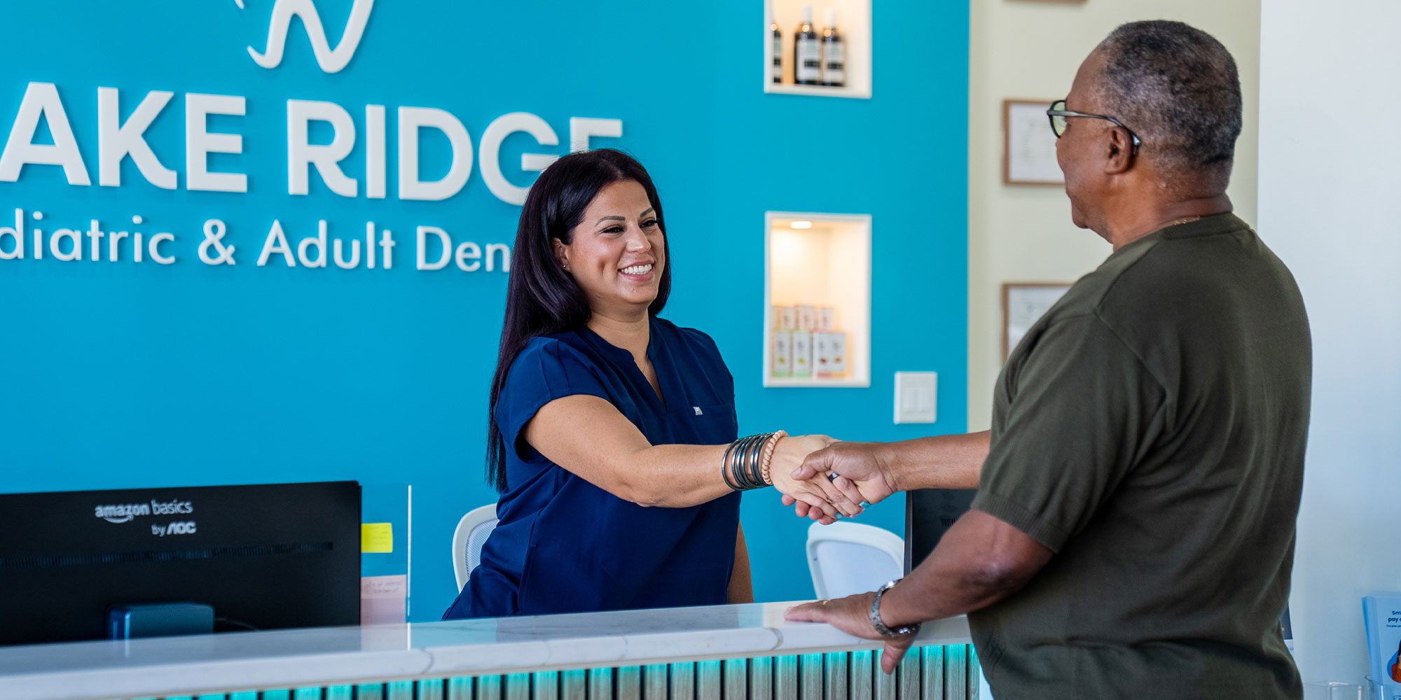 Patient reviewing dental treatment and payment information